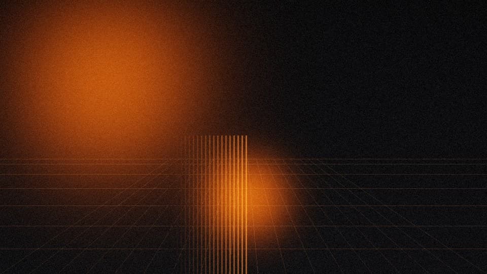 Intermission reel poster: a warm structural lattice crossed by a sweeping ember scan line.